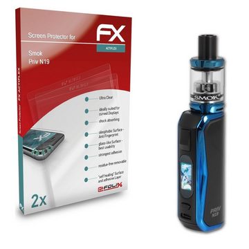 atFoliX Schutzfolie Displayschutzfolie für Smok Priv N19, (2 Folien), Ultraklar und flexibel