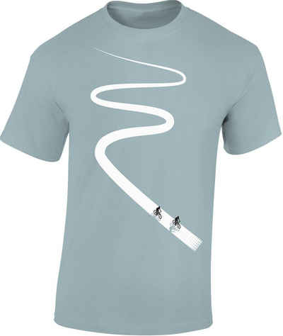 Baddery Print-Shirt Fahrrad T-Shirt : Radweg - Sport Tshirts Herren - Fun Shirts Männer, hochwertiger Siebdruck, aus Baumwolle
