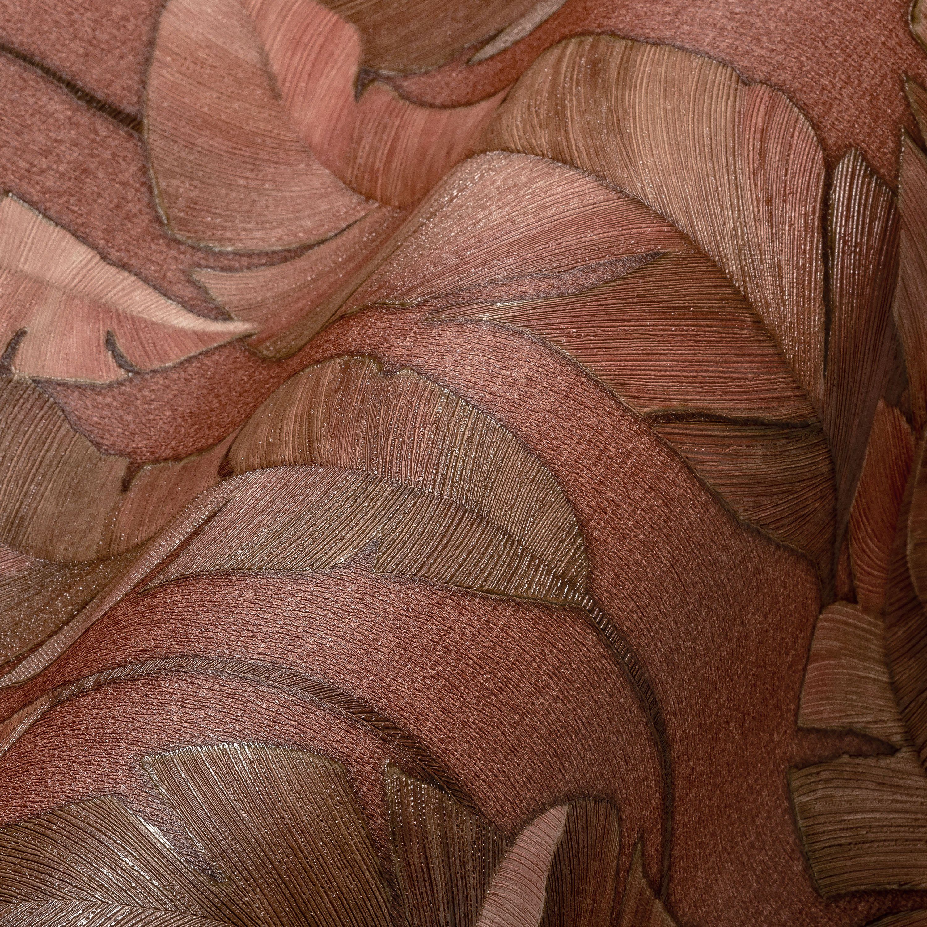 Elegant (1 Modern Tapete matt, Travel St), Strukturiert Blättertapete, Rotbraun Styles. Chic walls Stories. living 3D-Effekt Metropolitan Vliestapete Floral glatt,