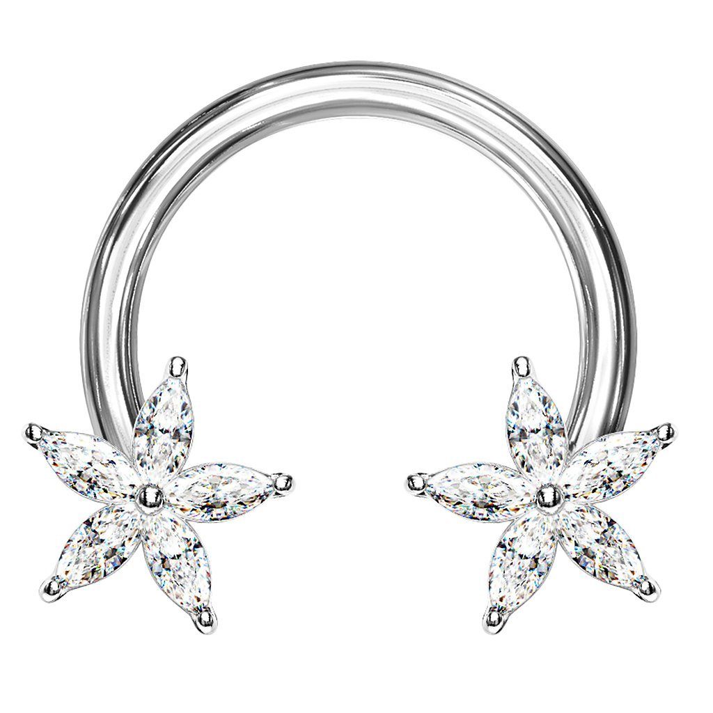 Nasenpiercing Hufeisen Lippe Ohr Piercing Kristall Blume Horseshoe