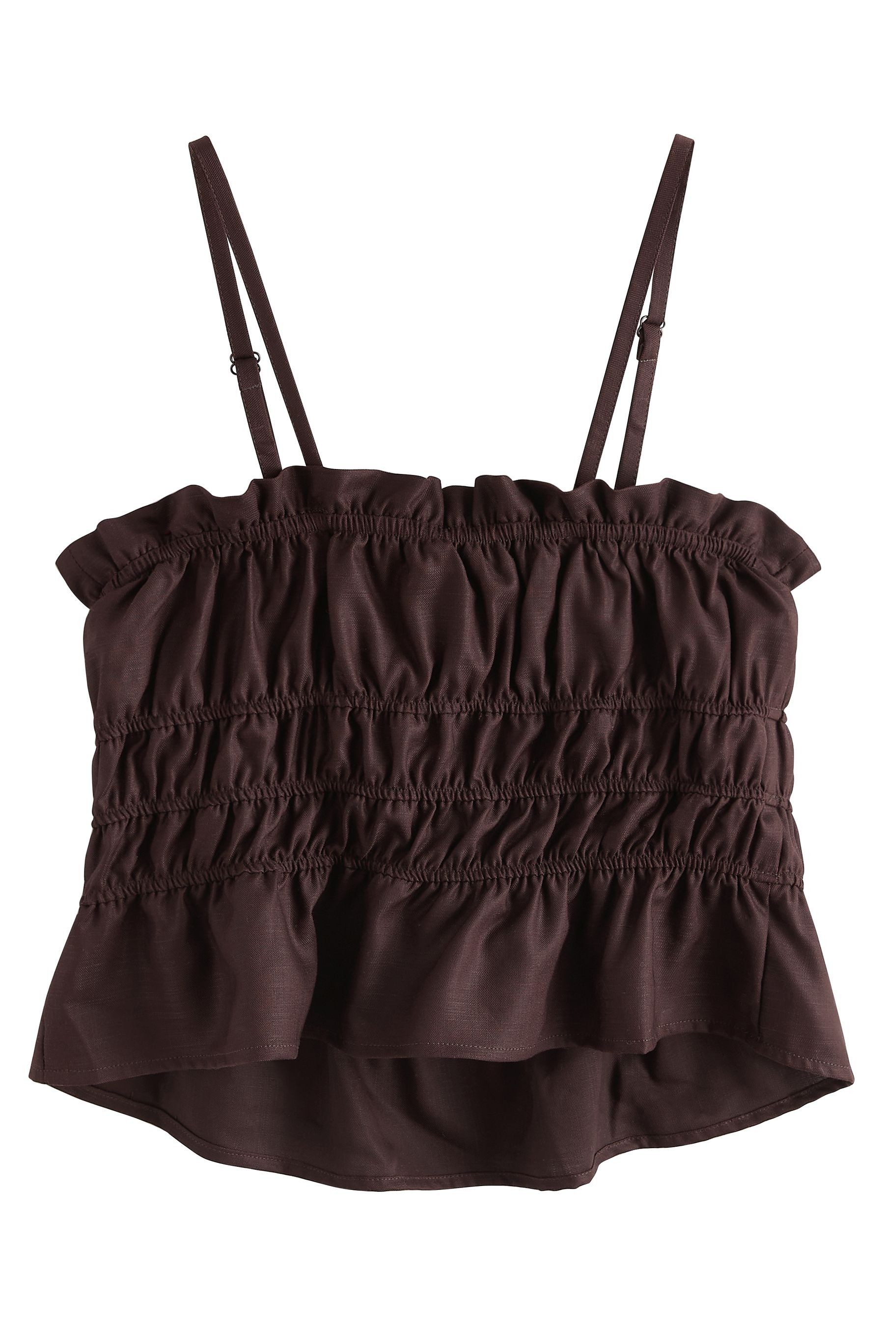 Bandeautop Gerafftes, glänzendes Bandeau-Oberteil