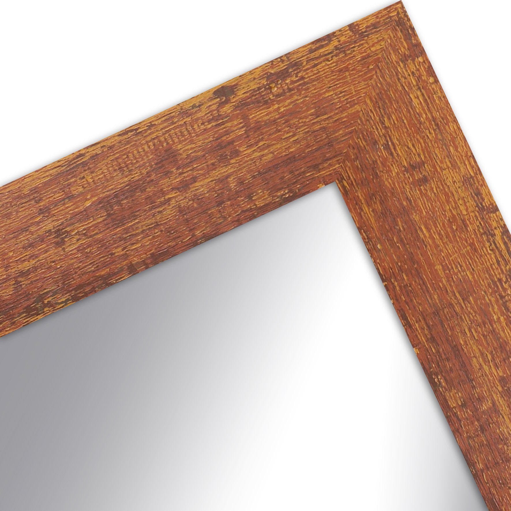 WANDStyle Wandspiegel H610, Braun, aus Massivholz im Vintage Stil