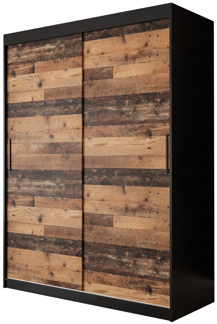 ABIKS MÖBEL Schwebetürenschrank OLD STYLE T Schlafzimmerschrank - Schiebetüren, Kleiderstange, Regalen