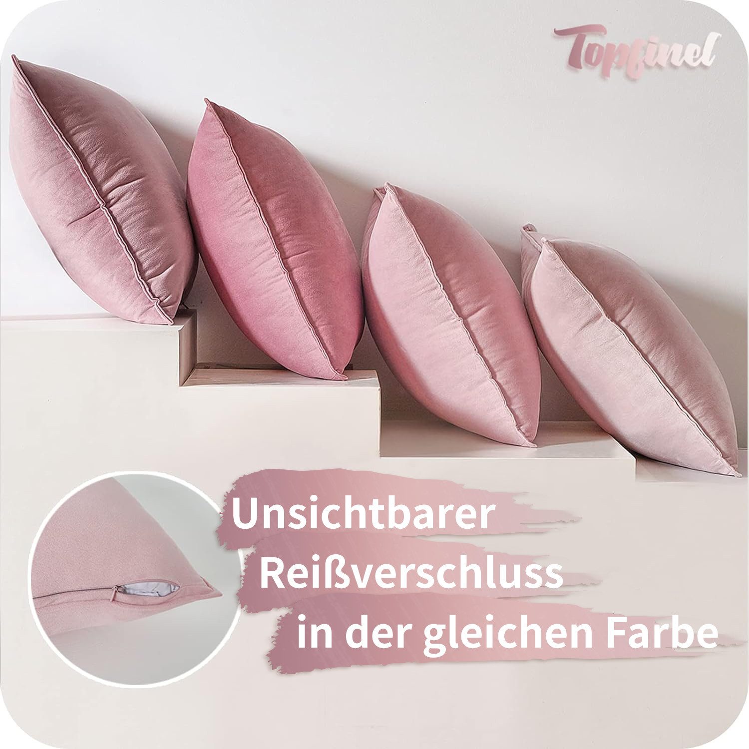 Topfinel Kissenbezüge 4er Set 40x40 & 50x50 cm aus weichem Samt-flauschig m günstig online kaufen