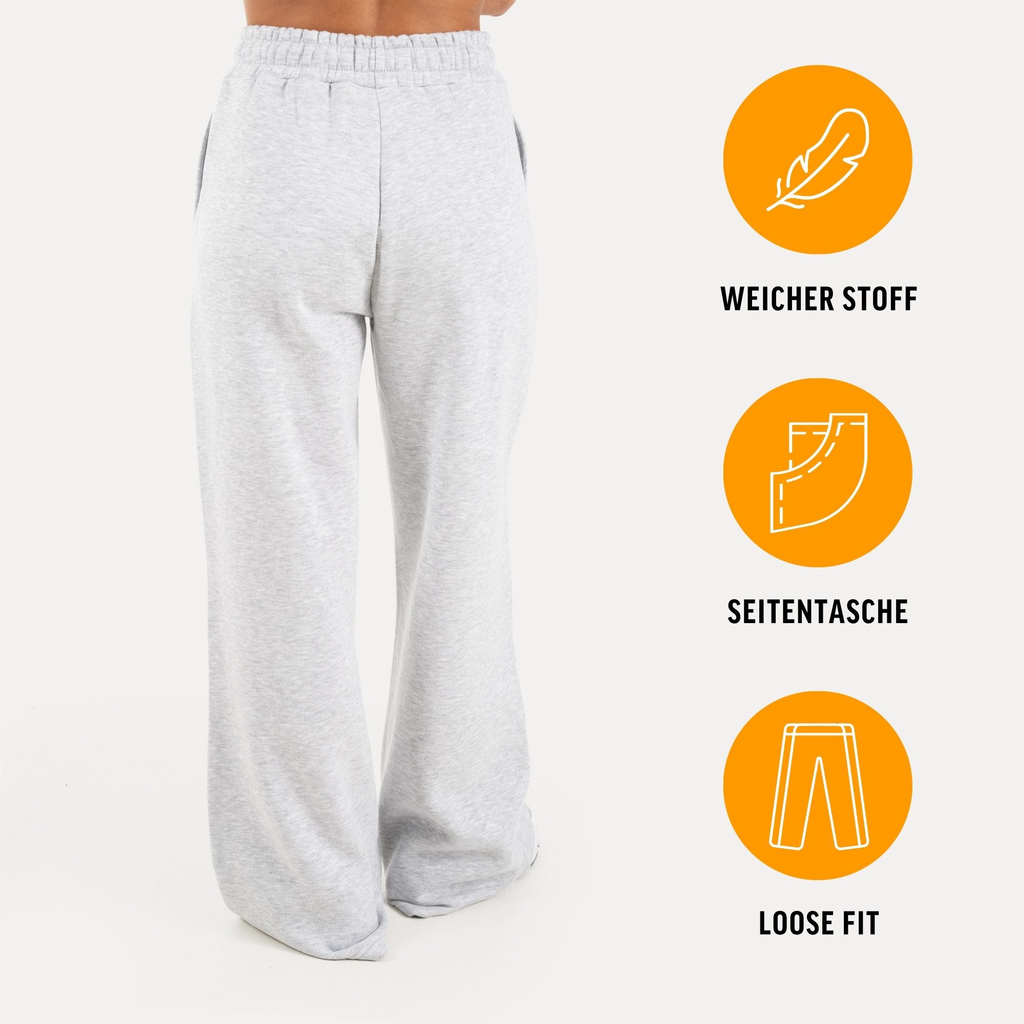 Smilodox Jogginghose Zadie Sweatpants Damen, Loose Fit, Wide Leg, für Gym & Freizeit aus Baumwolle, Slip-On, weich, elastisch, Komfort