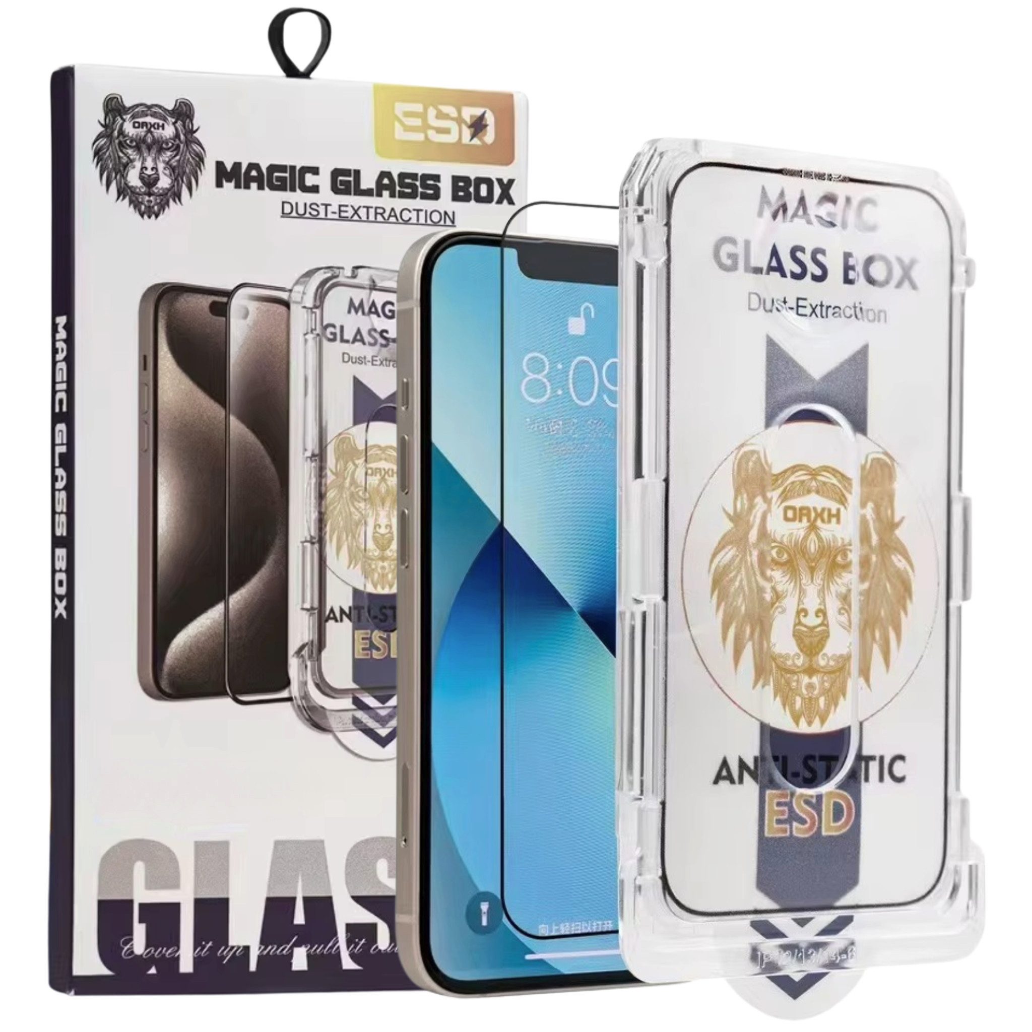 MobileKing Displayschutzglas Panzerfolie mit Anbringhilfe für iPhone 17-11 für iPhone 13 Pro, 1 Stück, inkl. Anbringhilfe, 9H Härtegrad, 0,33 mm