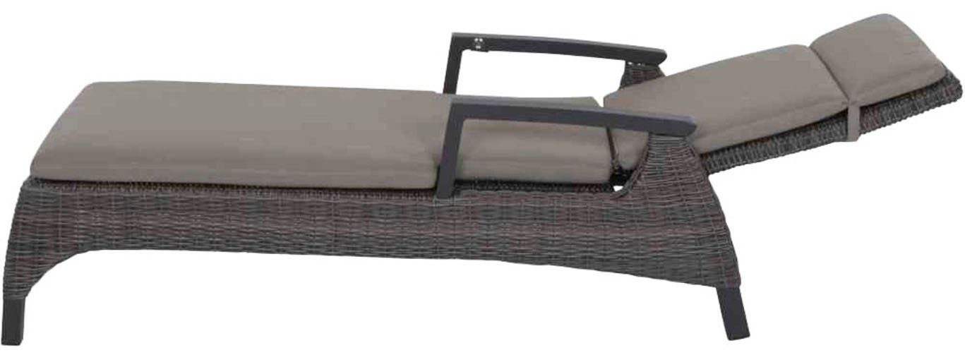 Siena Garden Gartenliege Corido Liege matt anthrazit / charcoal grey, Aluminiumgestell, Gardino®-Geflecht, inkl. Auflage taupe-meliert