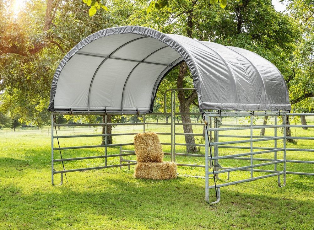 Carport-Geräteraum Weidezelt-Ãœberdachung - ca. 360 x 360 x 160 cm