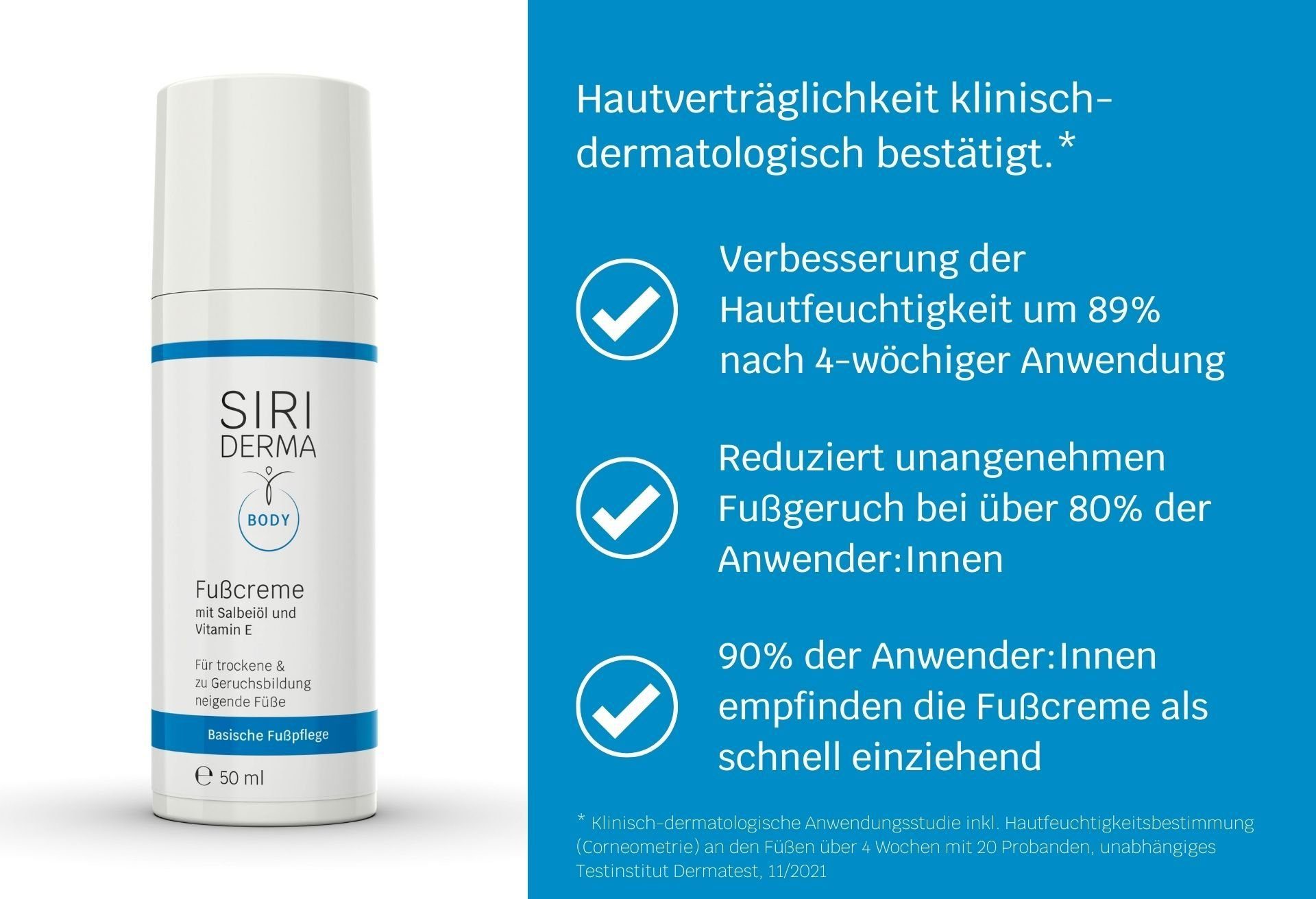 desodorierend Fußcreme 50 - Fußpflegecreme Siriderma pflegend Füße, und Basische Geruchsbildung neigende Intensiv ml Siriderma Für