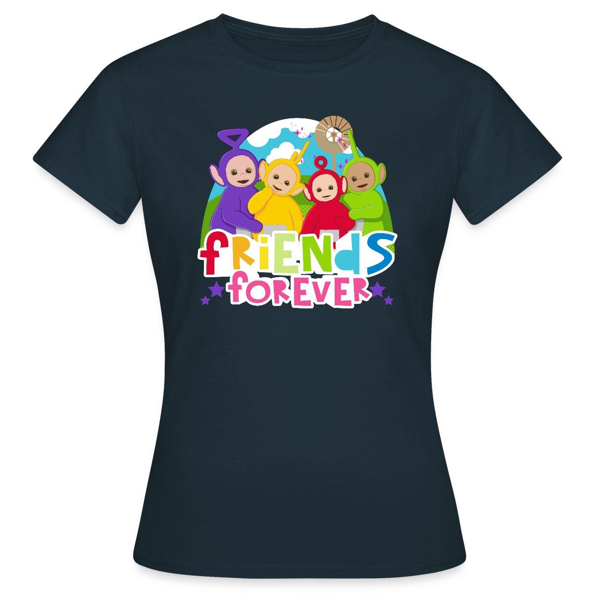 Spreadshirt T-Shirt Teletubbies Friends Forever Süßes Design Frauen T-Shirt (1-tlg)
