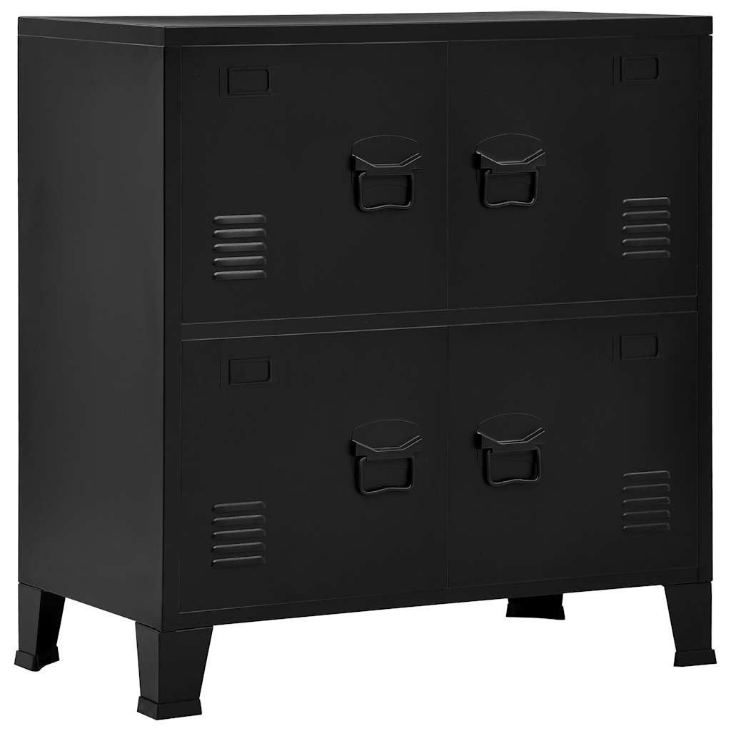 vidaXL Aufbewahrungsbox Lagerschrank Industrial Schwarz 75x40x80 cm Stahl (1 St)