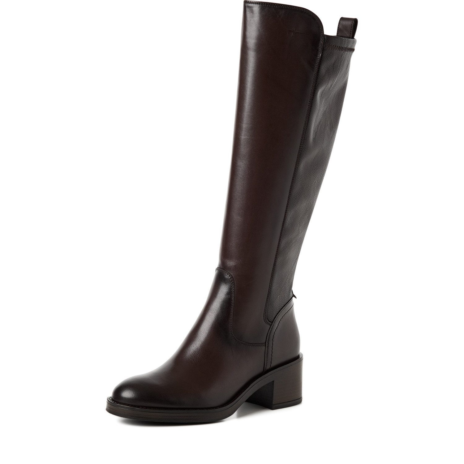Tamaris Stiefel Blockabsatz, Langschaftstiefel mit T-Logoprägung