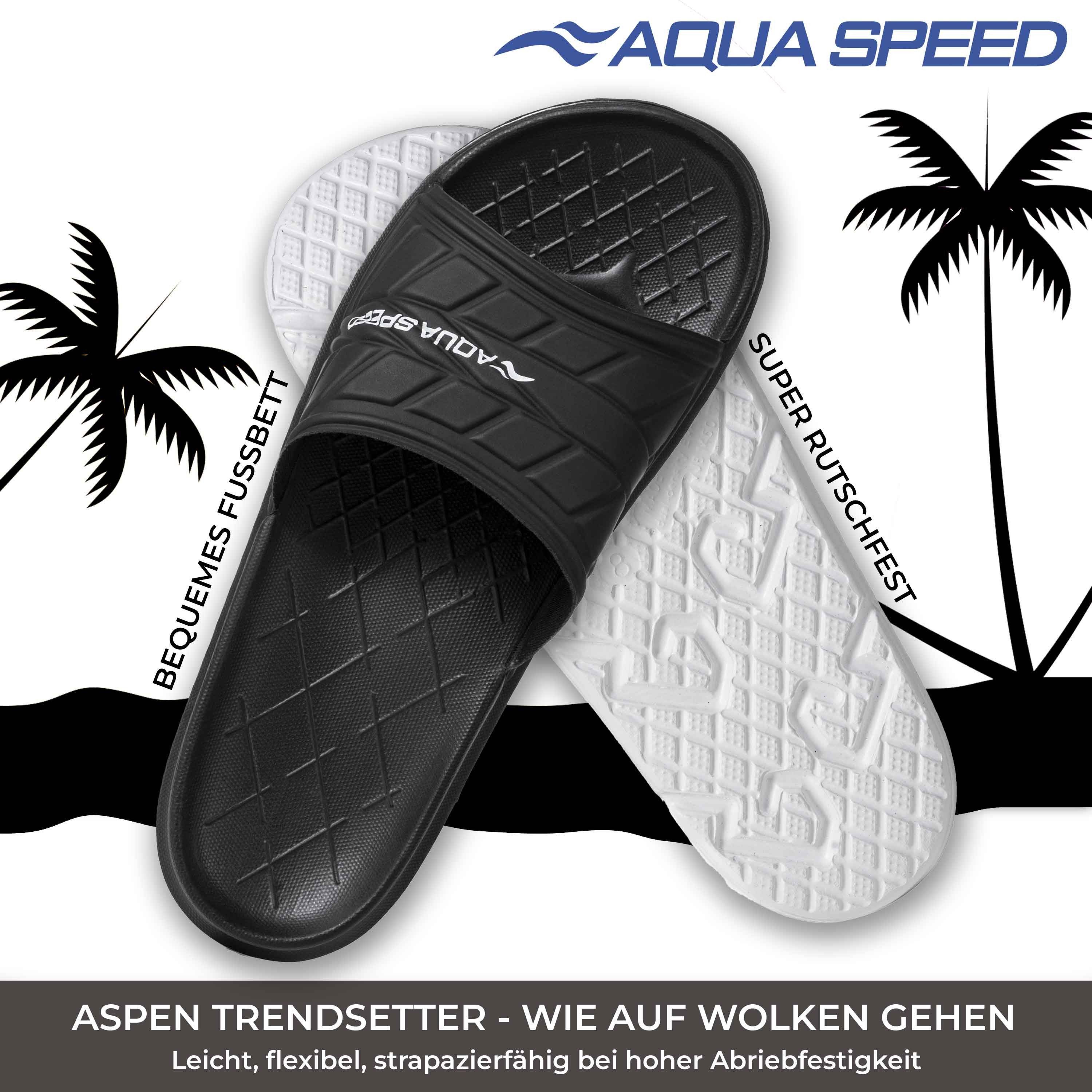 Aqua Speed ASPEN Badelatschen + kl. Fasertuch Duschsandalen Badeschlappen B günstig online kaufen