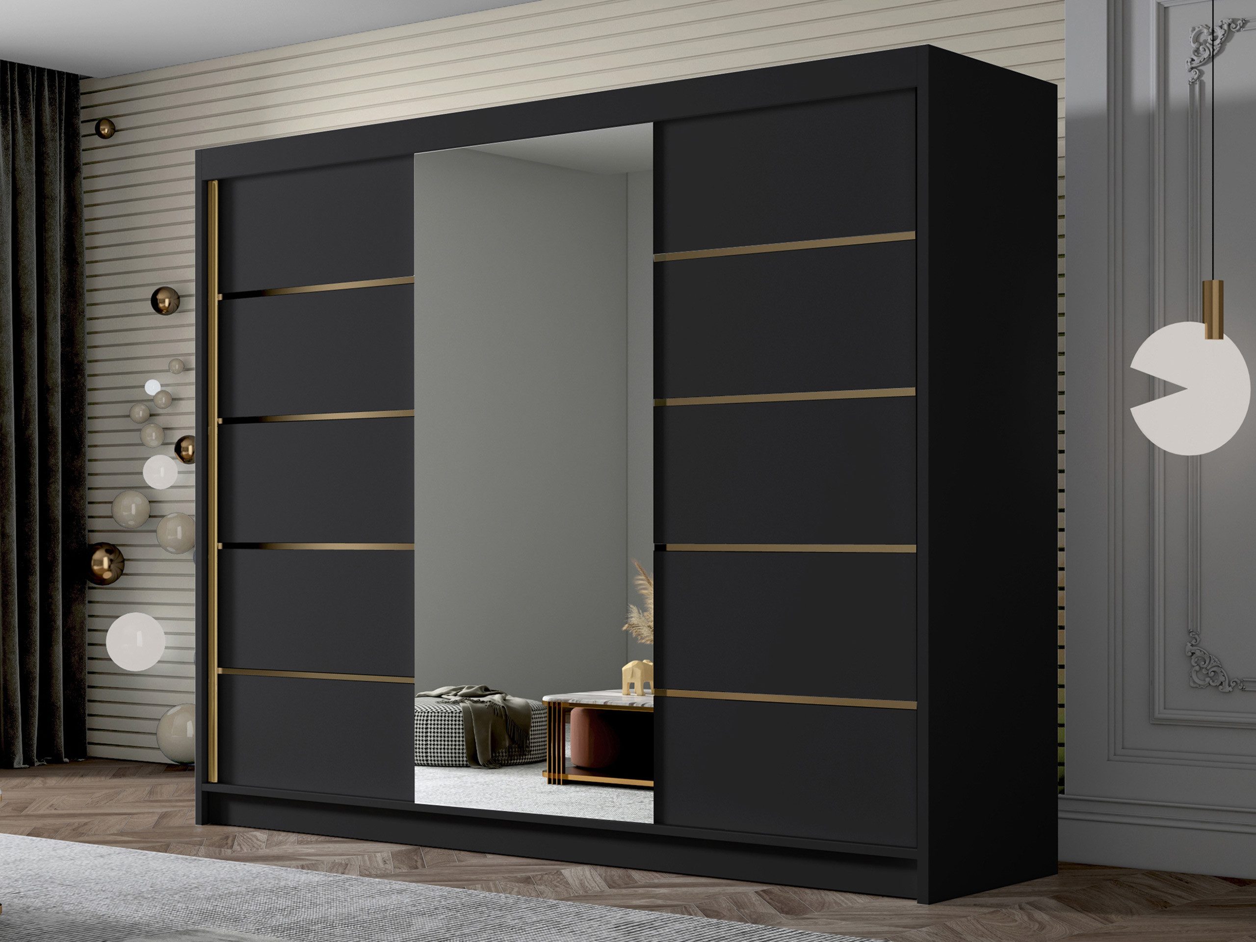 MIRJAN24 Kleiderschrank Amber VI (mit drei Schwebetüren) Frontspiegel 3 mm, günstig online kaufen