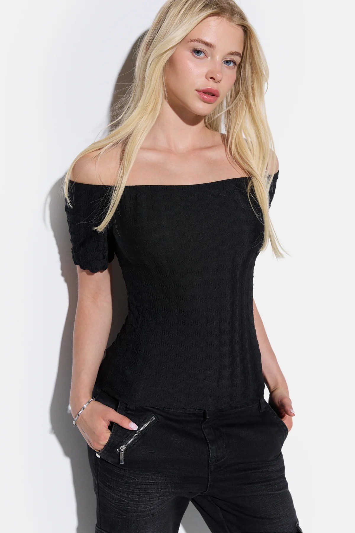 T-Shirt Kurzarm-T-Shirt mit Bootsausschnitt
