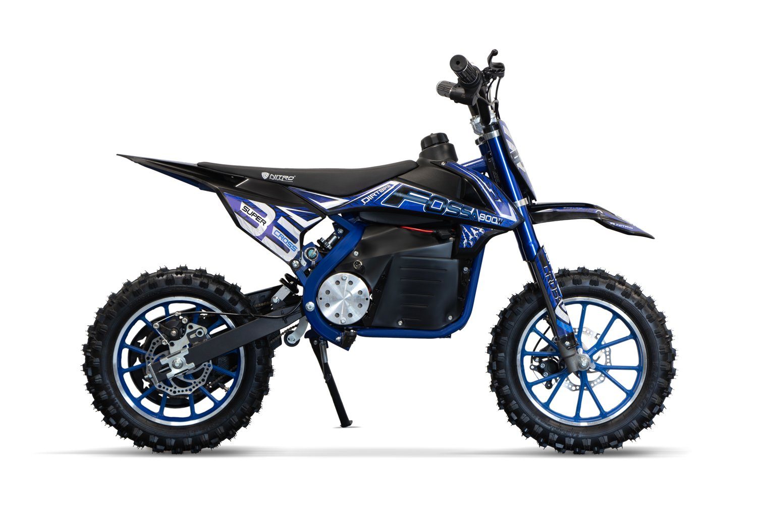 800W Motors km/h Orange E-Motorrad 10" Fossa Kinder Pocketbike 28 Dirtbike Crossbike, Elektromotorrad Nitro