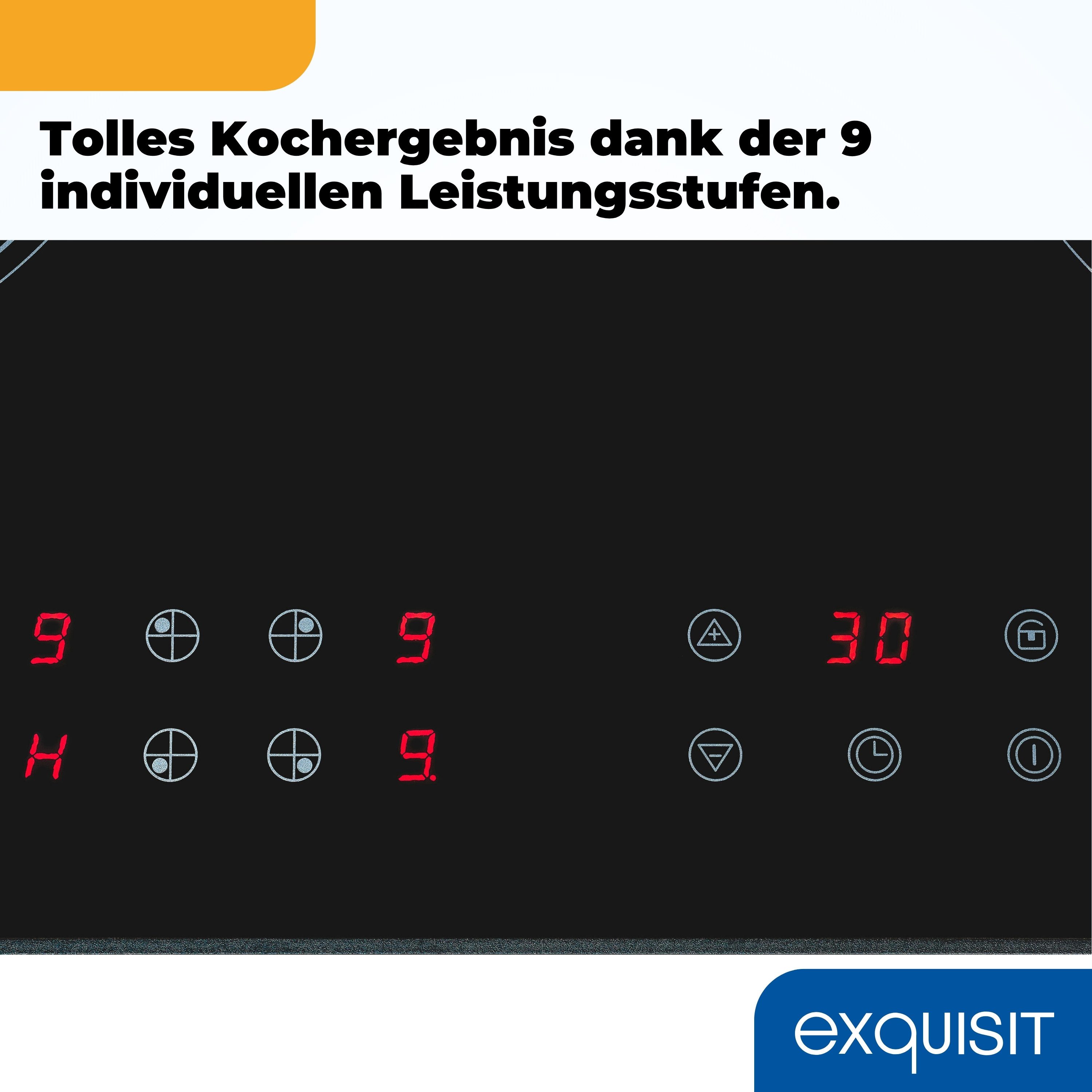 exquisit Elektro-Kochfeld EKC601-Rsw-020, NEU: mit trendigem schwarzen Rahmen und stoßfest für mehr Sicherheit – Bild 4 von 5