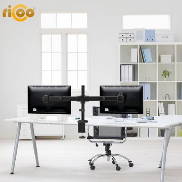 RICOO TS6211 Monitor-Halterung, (bis 32 Zoll, Tischhalter 2 Monitore Dual Monitorständer Bildschirm schwenkbar)