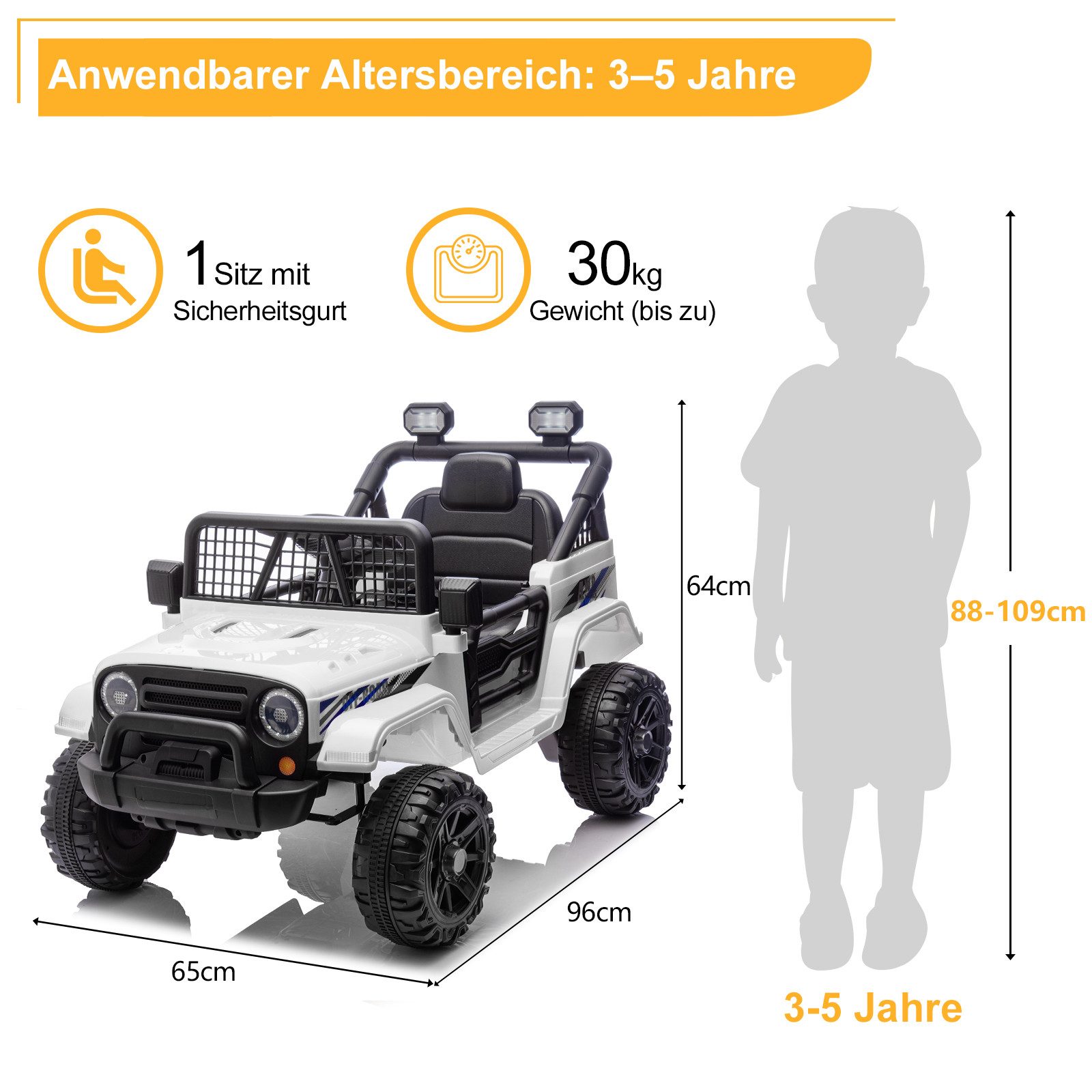 LALAHO Elektro-Kinderauto Elektroauto für Kinder, kinder elektroauto mit 2,4 GHzFernbedienung