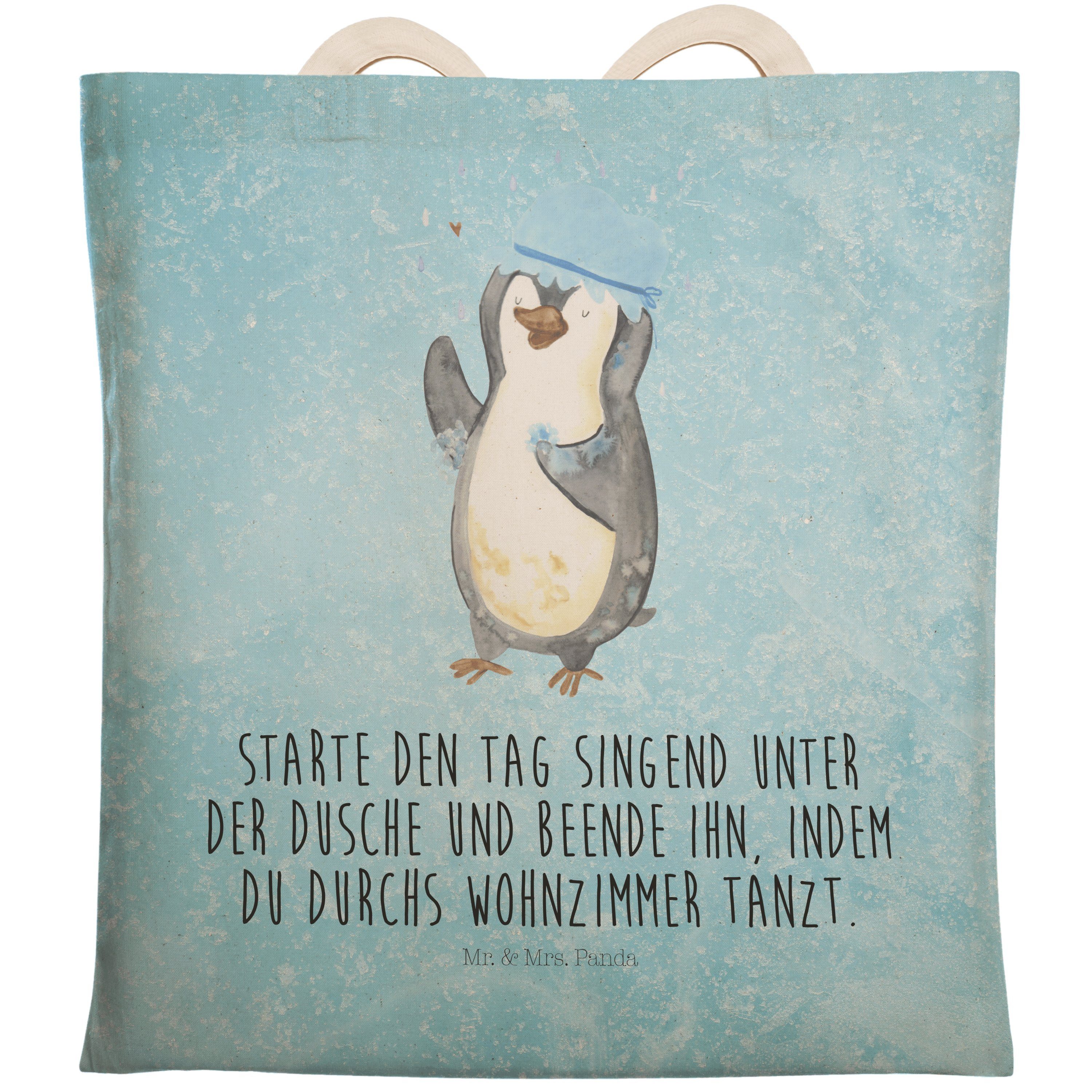 Eisblau Panda Mr. (1-tlg) Pinguin Duschkonzert, Tragetasche Geschenk, - Lebensmotto, duscht - baden & Mrs.