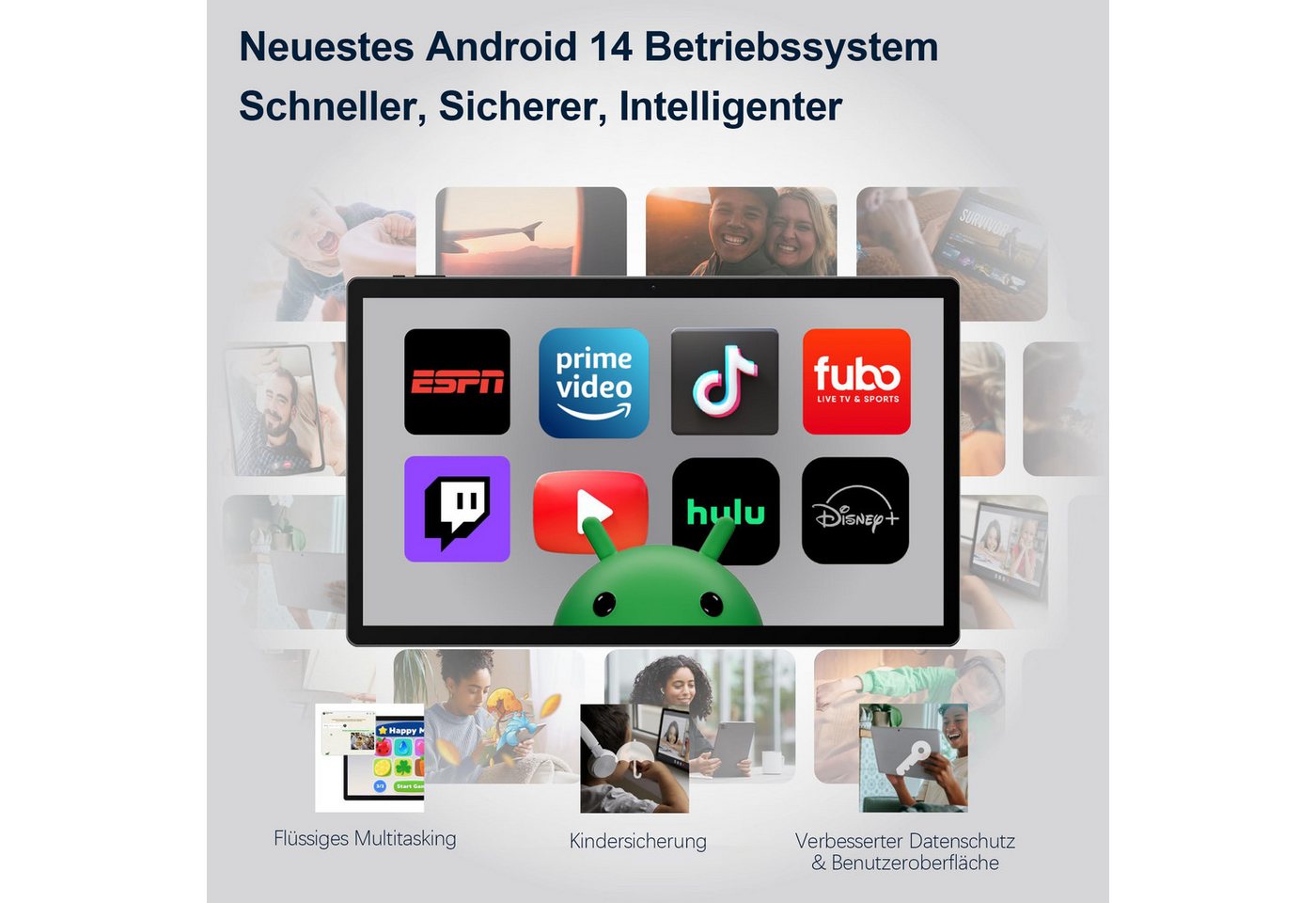 MESWAO MESWAO MES-B3 Tablet 15,6", 12GB+128GB, Android 14, Helio G99, 32MP Tablet (15.6", 128 GB, Android 14, Unterstützt aktiven kapazitiven Stift, Microsoft MPP 2.0-Protokoll) schwarz