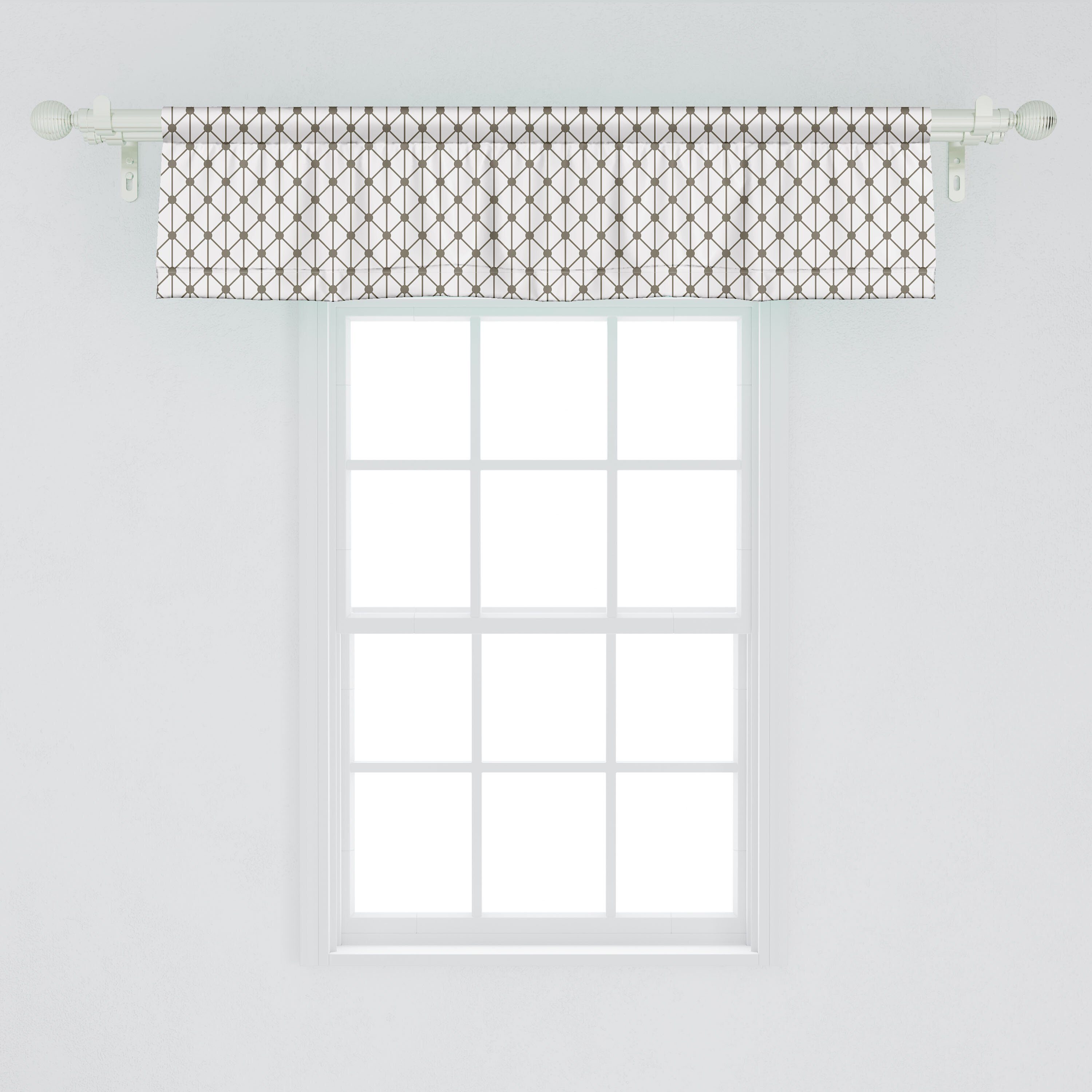Küche Schlafzimmer Abakuhaus, für Stangentasche, Modern Microfaser, Vorhang mit Dekor Volant Diamant-Formen Geometrische Scheibengardine