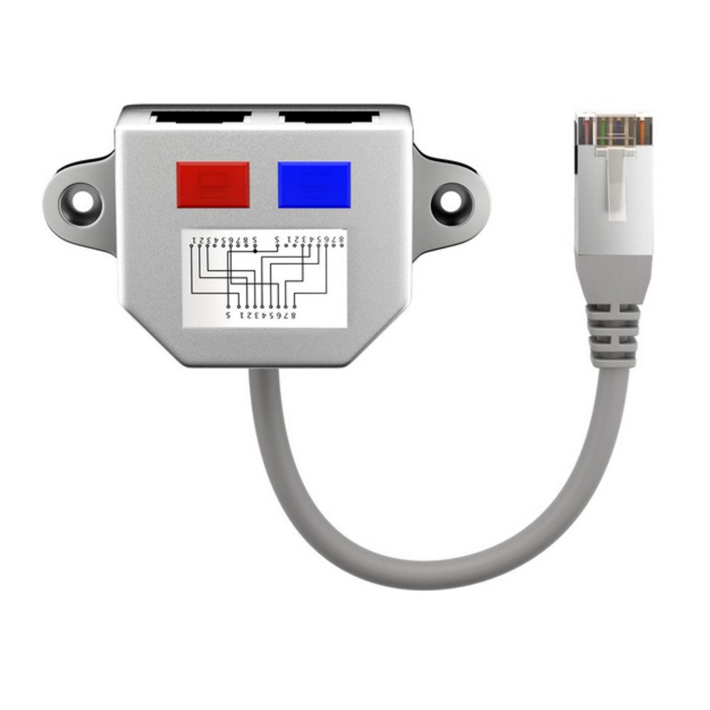 Goobay Kabel-Splitter, Y-Adapter, Ethernet + ISDN, geschirmt Adapter