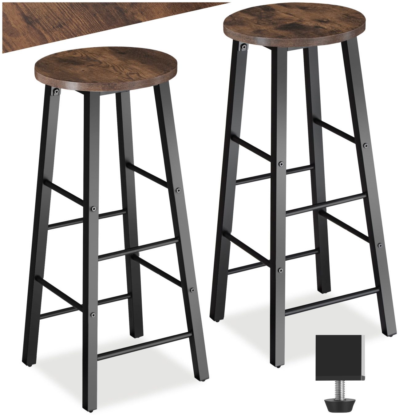 tectake Barhocker 2er Set Barhocker, Industrial günstig online kaufen