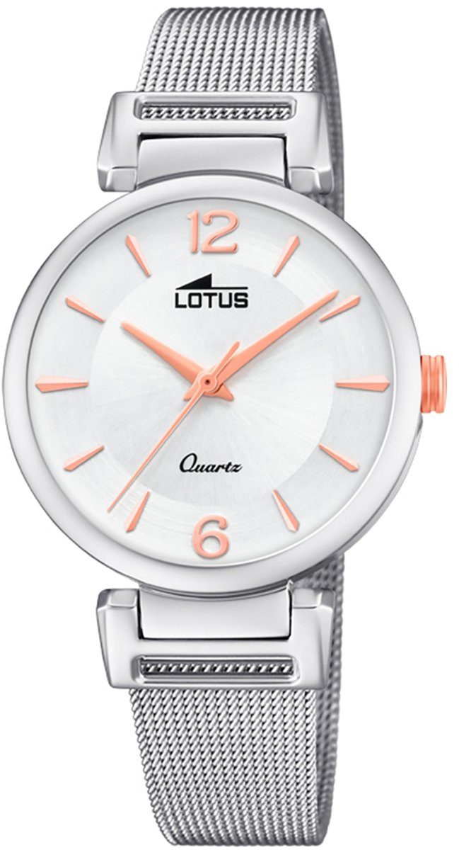 Lotus Quarzuhr LOTUS Damen Uhr Fashion 18646/1, Damen Armbanduhr rund, Edelstahlarmband silber