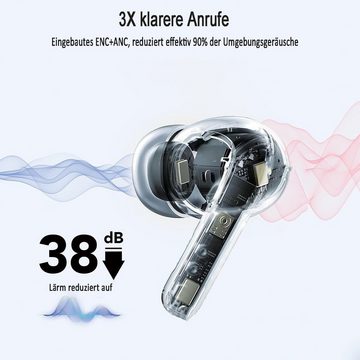 Mutoy Bluetooth Kopfhörer,Kopfhörer Kabellos Bluetooth 5.3,In Ear Kopfhörer In-Ear-Kopfhörer (Voice Assistant, ANC Noise Cancelling Ohrhörer, 36 Stunden Spielzeit, IPX5 Wasserdicht,LED Anzeige,USB-C Schnelles Aufladen)