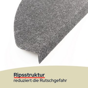Stufenmatte Stufenmatte BASIC - Grau - 28x65cm, Primaflor-Ideen in Textil, rechteckig abgerundet, Höhe: 3,5 mm