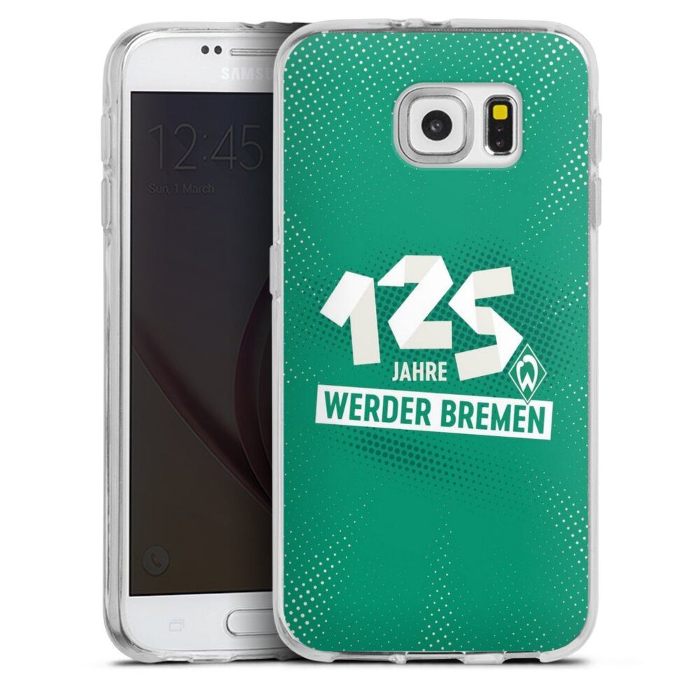 DeinDesign Handyhülle 125 Jahre Werder Bremen Offizielles Lizenzprodukt, Samsung Galaxy S6 Silikon Hülle Bumper Case Handy Schutzhülle