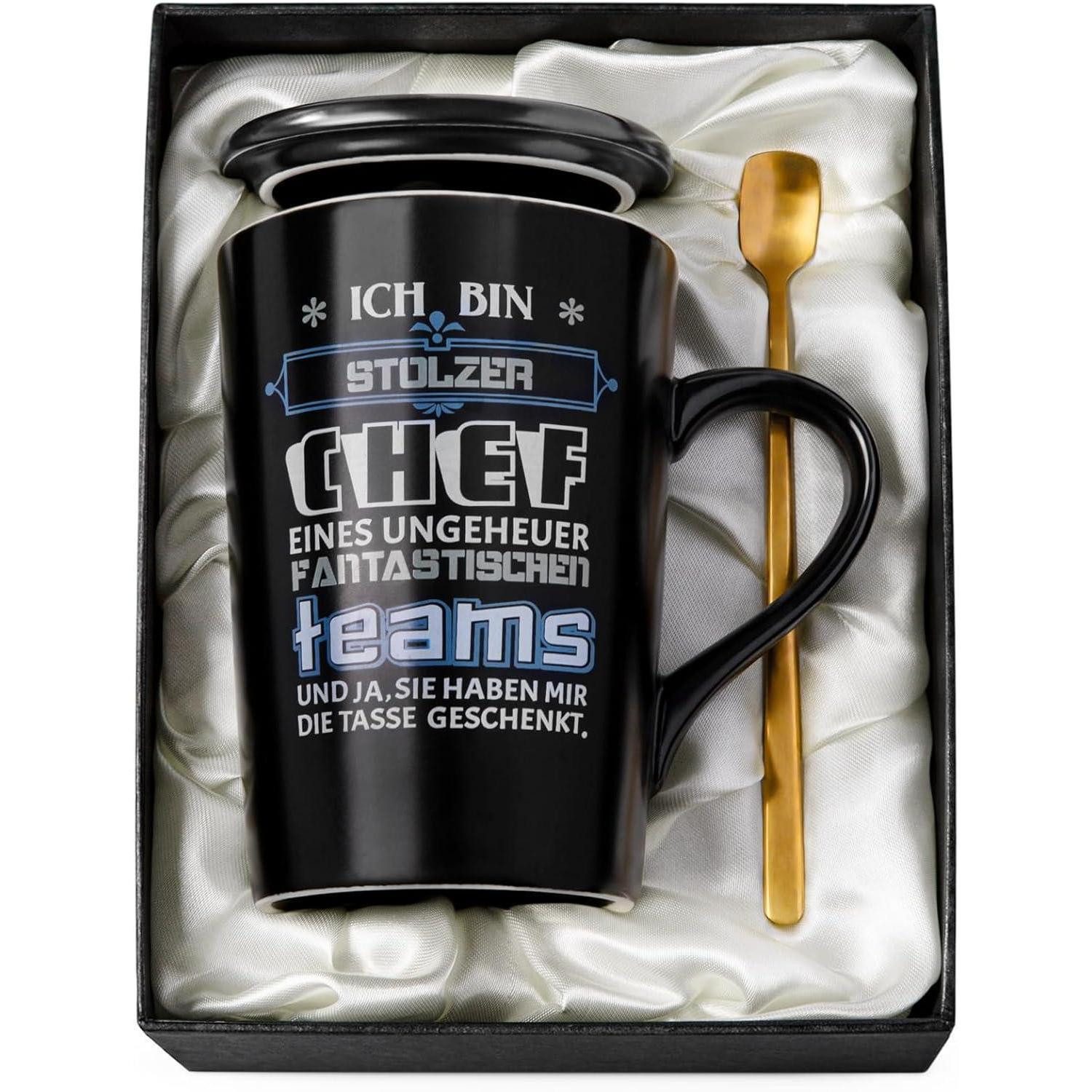 LuxusKollektion Tasse Tasse Chef Geschenk lustig Büro 400ml Schwarz - Chef Geschenke Tasse