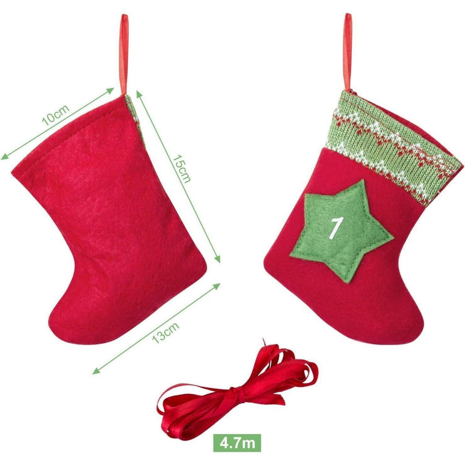 LuxusKollektion befüllbarer Adventskalender 24x Adventskalender zum Befüllen Weihnachtskalender Kette Filz