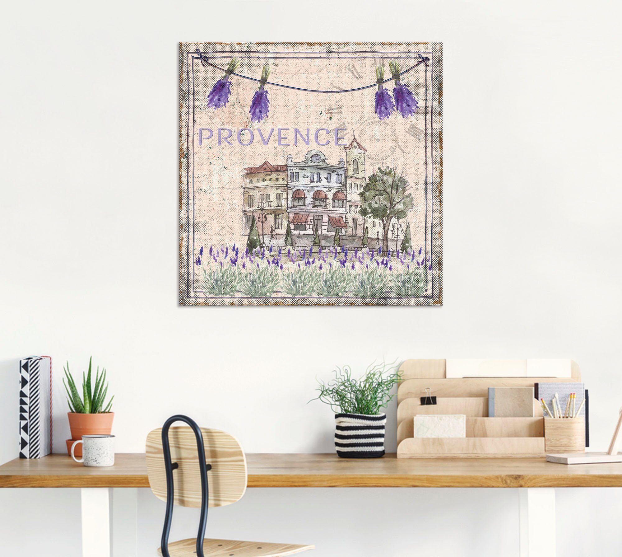 Artland Wandbild Provence-meine Liebe, Blumen Wandaufkleber St), oder Größen Leinwandbild, in (1 versch. Alubild, als Poster