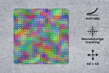 MuchoWow Gaming Mauspad Psychedelisch - Muster - Regenbogen (1-St), Mousepad mit Rutschfester Unterseite, Gaming, 40x40 cm, XXL, Großes