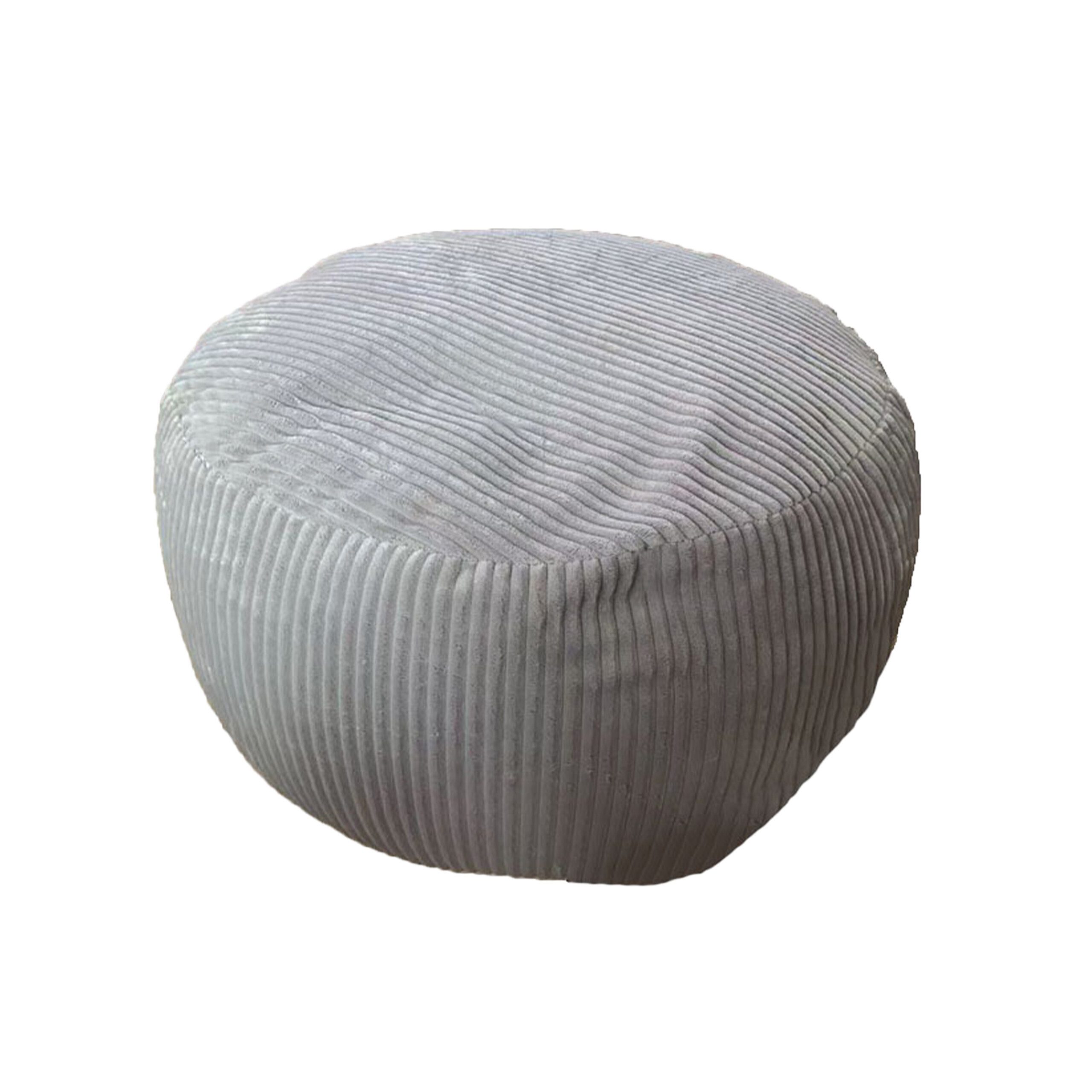 relaxdays Pouf mit Cordbezug, Hellgrau