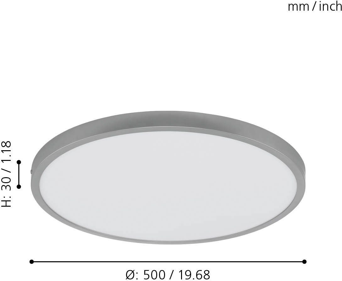 EGLO Aufbauleuchte FUEVA 1, LED fest integriert, Neutralweiß, schlankes Design, nur 3 cm hoch, Durchm. 50 cm
