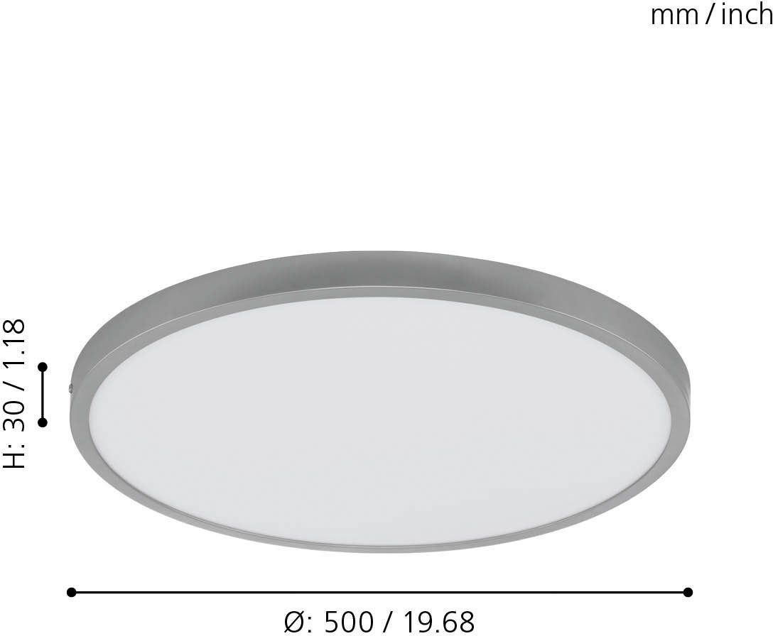 EGLO cm 50 LED hoch, integriert, schlankes nur Durchm. Design, 3 cm 1, Aufbauleuchte fest FUEVA Neutralweiß,