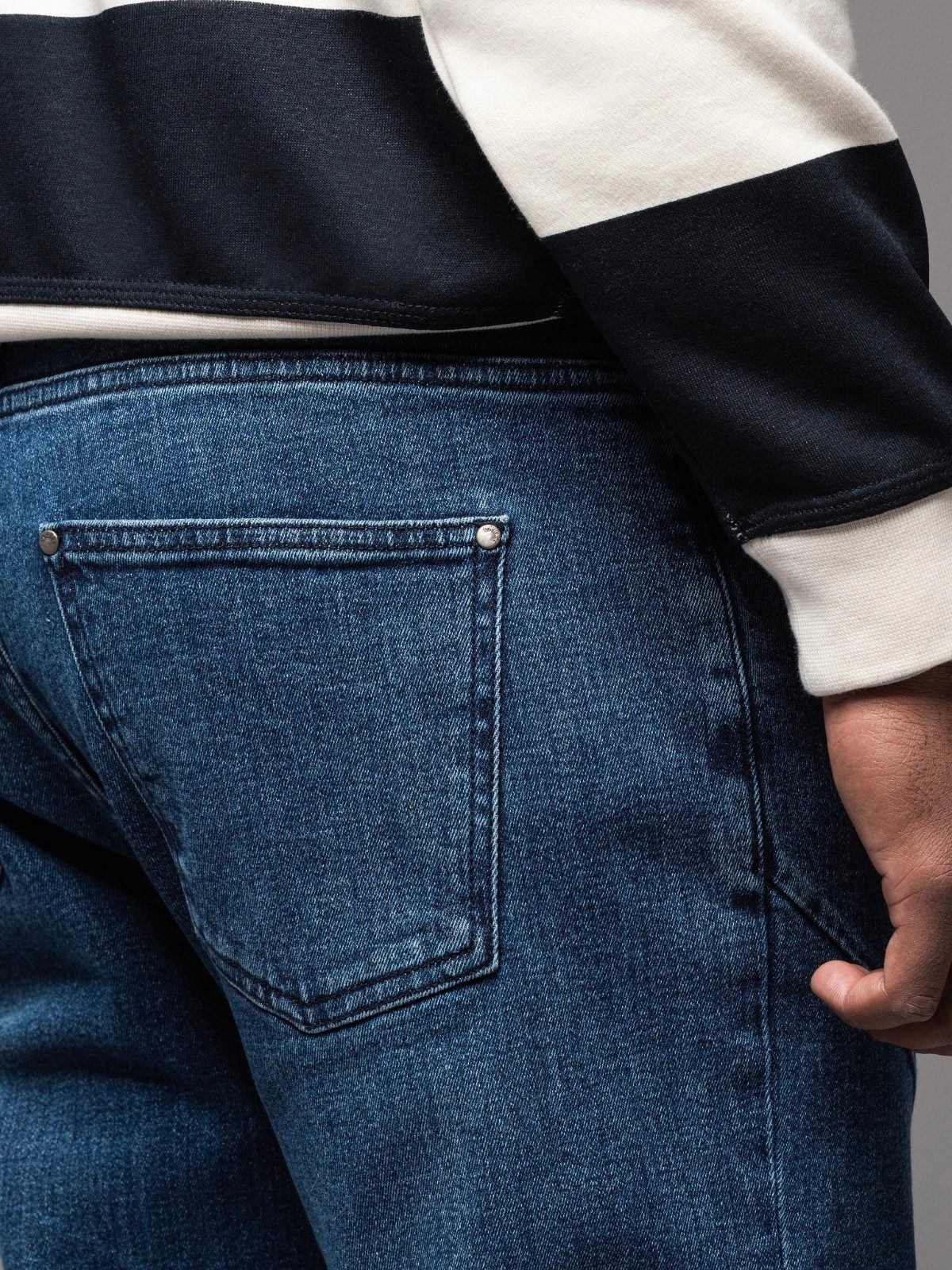 OMBRE Bequeme Jeans Denim-Hose CARROT FIT für Herren mit dekorativen Abnähern