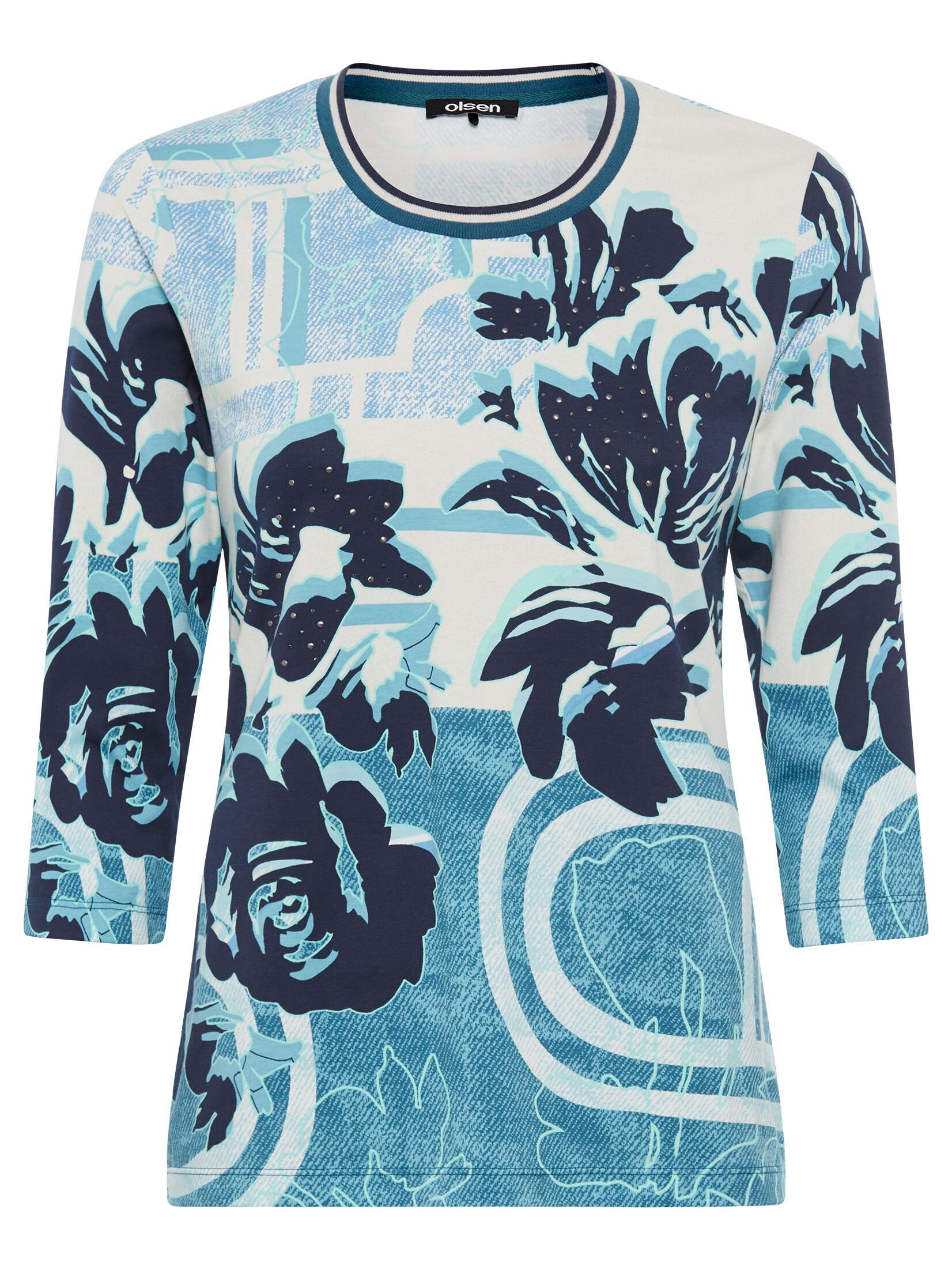 Olsen Print-Shirt (1-tlg) schmal geschnitten günstig online kaufen