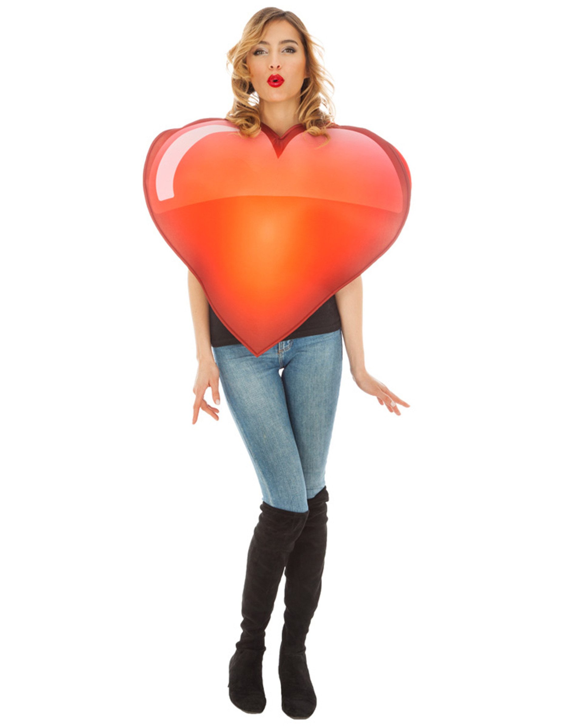 CHAKS Partyanzug Emoji-Herz-Kostüm Faschingskostüm rot