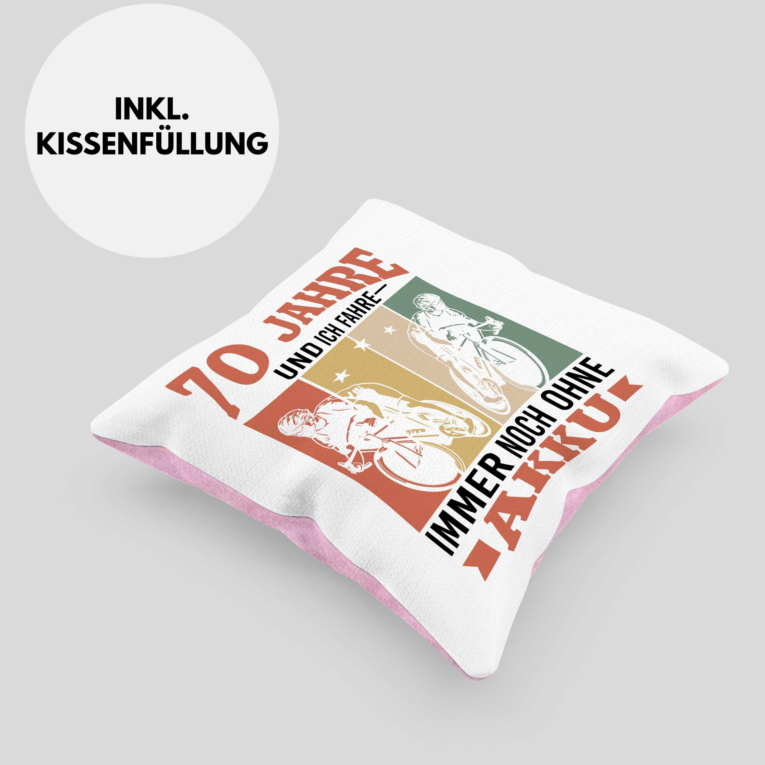 Trendation Dekokissen Trendation - 70 Kissen mit Rosa Füllung Jahre für Geschenkidee 40x40