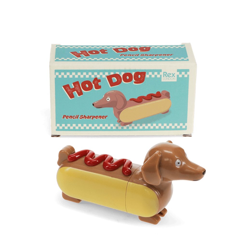 Rex London Anspitzer Hot Dog Bleistiftanspitzer, Sausage Dog, Dackel, ca. 11,7 x 4,2 x 6,2 cm
