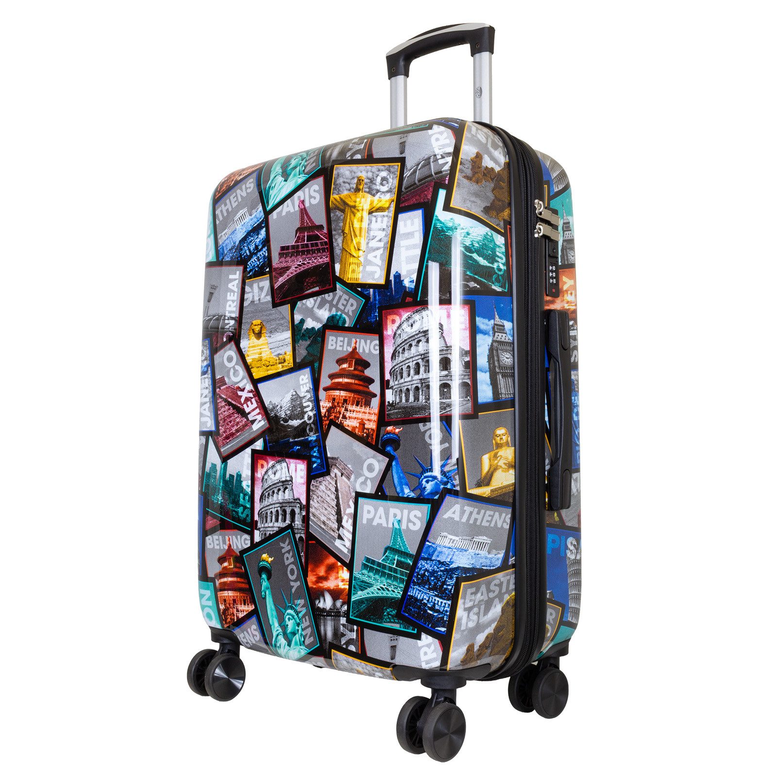 Trendyshop365 Hartschalen-Trolley City, bunter Koffer mit Motiv, 3 Größen, günstig online kaufen