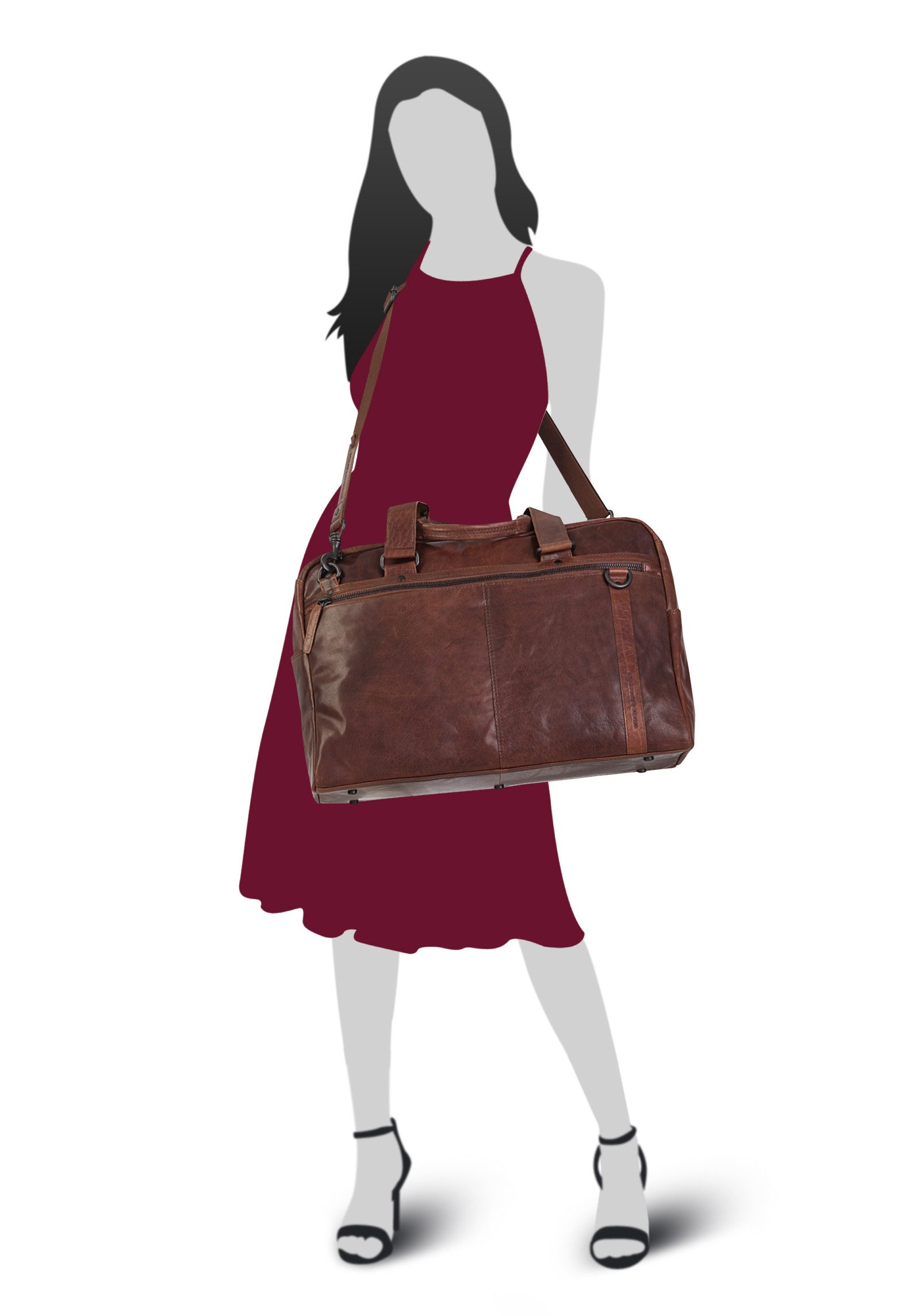 Spikes & Sparrow Reisetasche, echt Leder