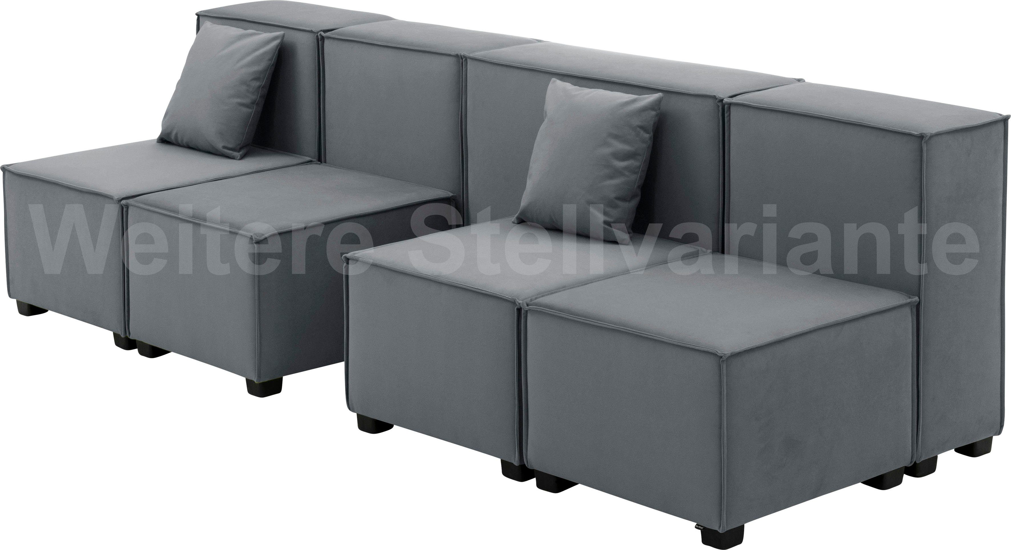 8 Zierkissen, 05 grau MOVE, Sofa-Set Winzer® kombinierbar Wohnlandschaft 2 aus inklusive Set, Max Sitz-Elementen,