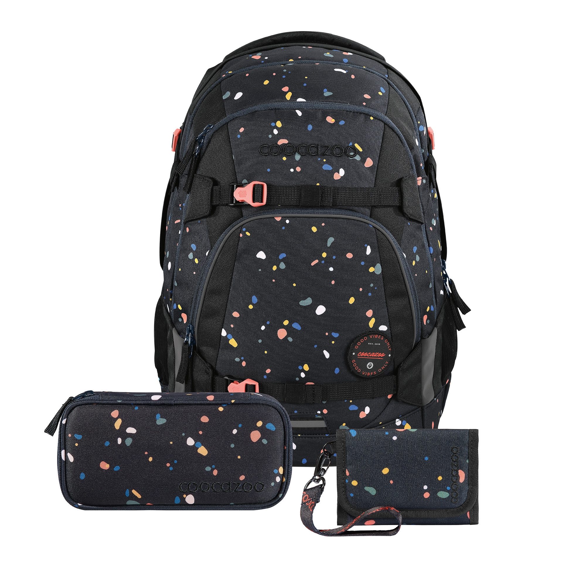 coocazoo Schulranzen Schulrucksack-Set MATE, Mäppchen Geldbörse (3-tlg)