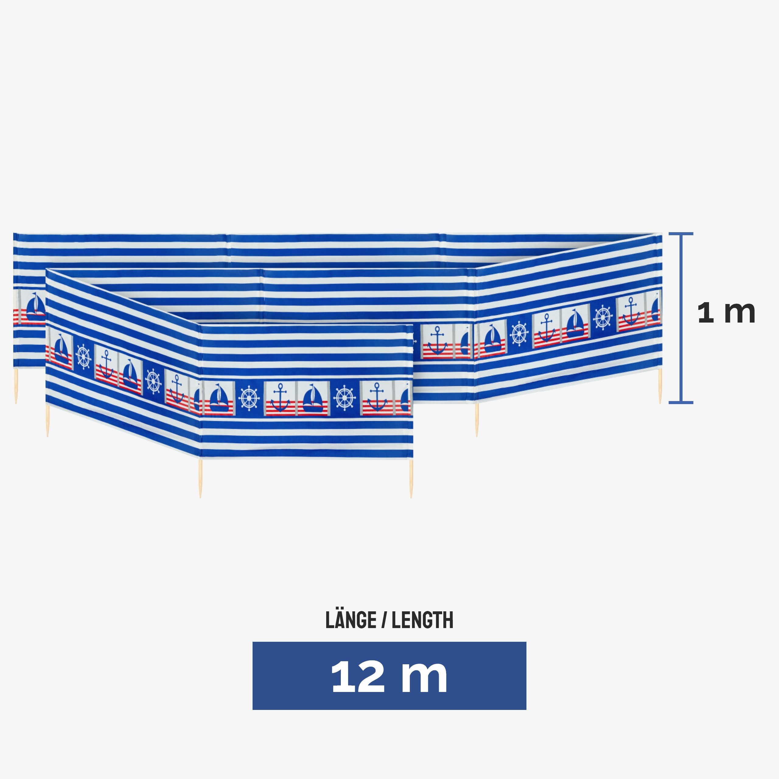 Ladeheid Windschutz Strand Sichtschutz 12m LAEX001 günstig online kaufen