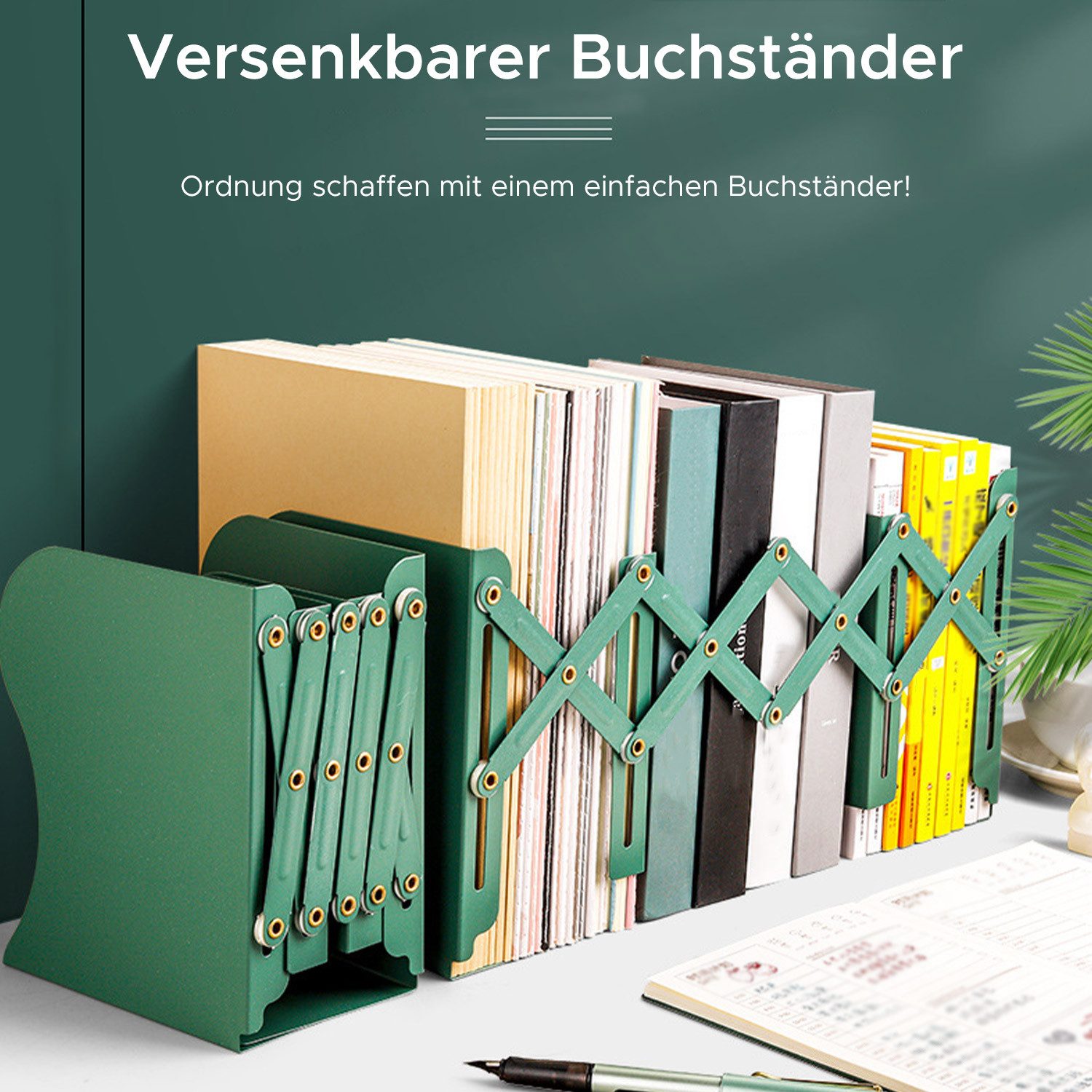 Refttenw Buchstütze Metall Buchstützen Verstellbar Buchständer Rutschfest Bücherstütze, für Schreibtisch, Büro, Bücherregal